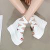 Fashion 14CM Super High Heels Platform Women Sandals Fashion Black White Thick Bottom Wedges Female Sandals Sexy Peep Toe Rome Shoes