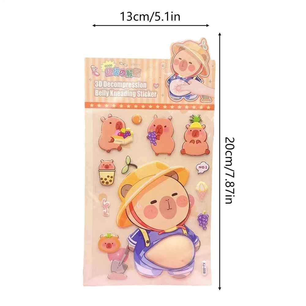 

3D Sticker 3D Animal Computer Decal Soft Belly Design Water Bottle Stickers for Kids Adults Classroom Reward Laptop Skateboard