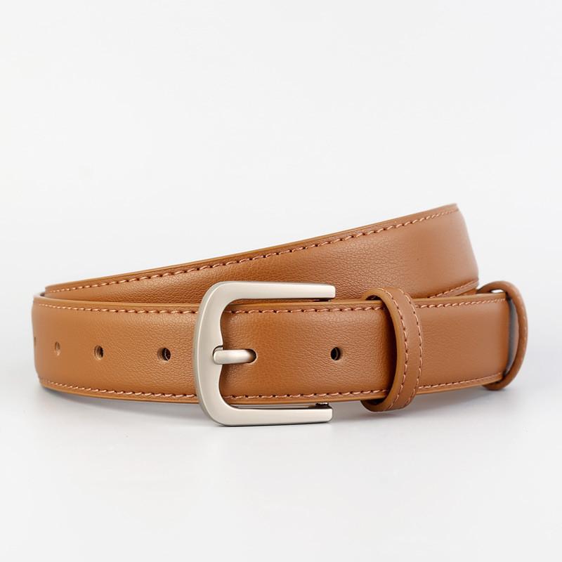 Genuine Leather Lady Belt With Alloy Buckle For Business And Casual Outfits