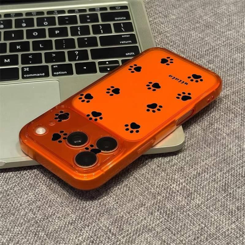 Personalized Puppy Paw Print Large Window for Apple 17Promax Mobile Phone Case IP16/15/14 Matte 13 Cartoon