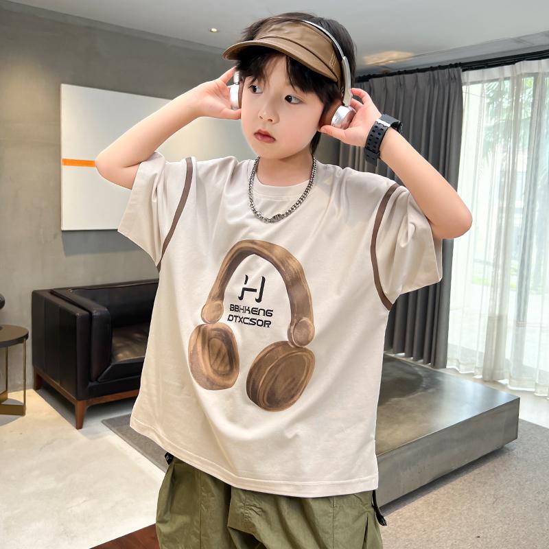 Boys' summer clothes short sleeved T-shirt 2026 new style children's clothing summer top boys' summer style trendy brand handsome t