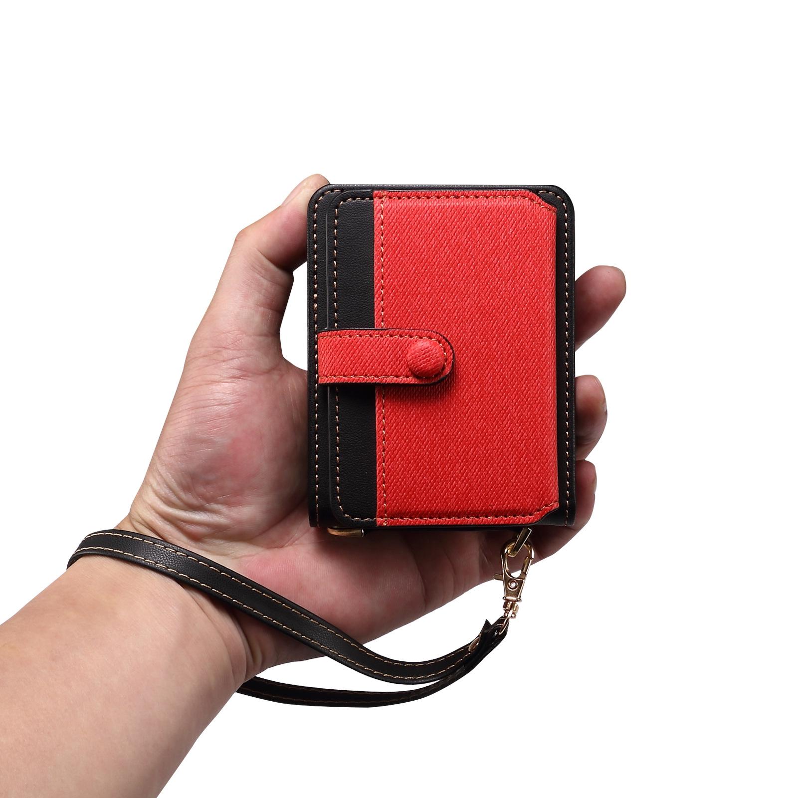 

Кожаный чехол-кроссбоди Samsung Zflip6 Colorblock с несколькими отделениями для карт и визитницей Samsung Zflip4