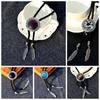 Round Bolo Tie Trendy Shirt Imitation Gem Pendant Vintage Dance Necktie  For Men Women