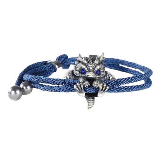 Dragon Bracelet Twisted Rope Retro Chinese Style Polished Alloy Lightweight Hip-Hop Wrist Accessory Unisex Bangle Jewelry
