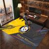 Pittsburgh Steelers Personalisiertes Kristall-Samt-Teppich, Benutzerdefinierter Name Text Weicher Anti-Rutsch-Teppich für Wohnzimmer Schlafzimmer