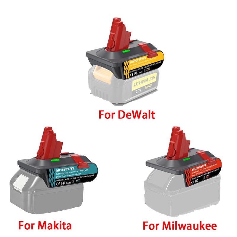 Adapter for Makita/Dewalt/Milwaukee 18V Lithium Battery Convert To For Dyson V6 V7 V8 Series Vacuum Cleaner Tool DC58 SV11 SV1