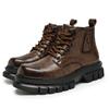 New Winter Lace Up High Top Sports Shoes Men's Windproof Boots Thick Soles for Height Increase