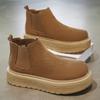 Martin Boots New Winter Retro Fur Chelsea Boots High-top Platform Short Boots