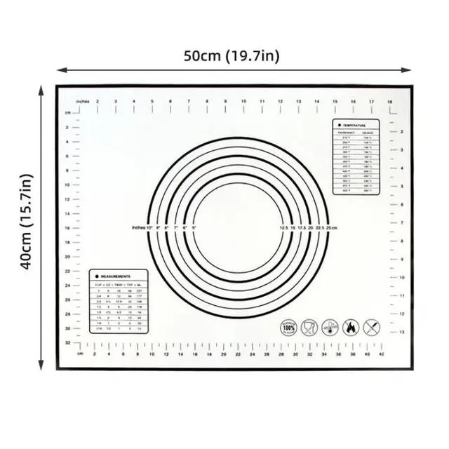 Neue Knetunterlage Silikon Backmatte Pizza Kuchen Teigbereiter Gebäck Küche Kochen Grill Gadgets Backformen Tischmatten Unterlage S