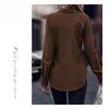Women's Commuting Style Slim Fit Cardiga Button Double Door Tube Satin Lapel Long Sleeved Blouses & Shirts