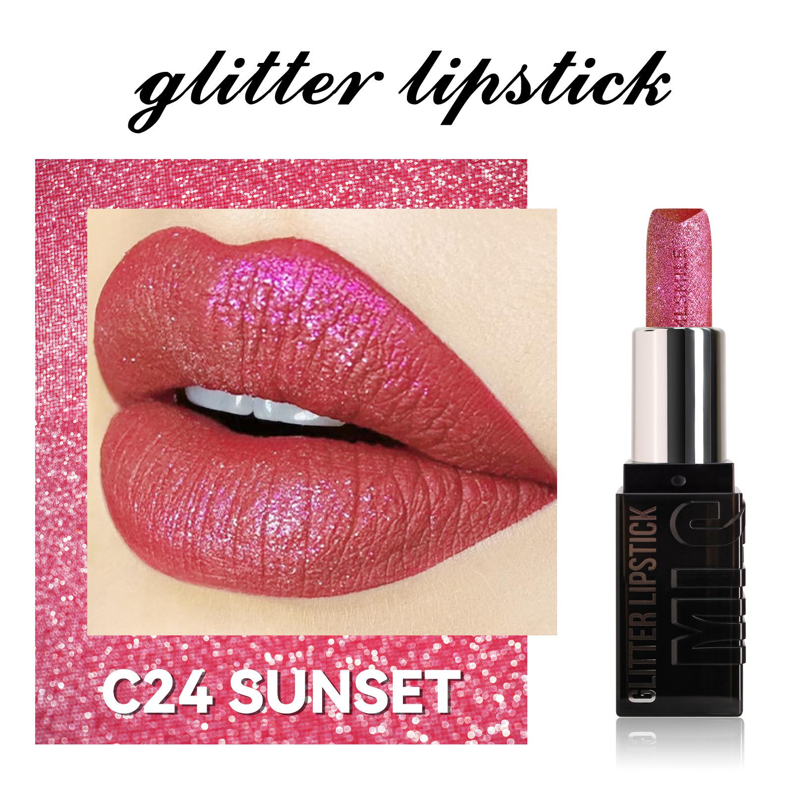 MLSMILE6 color diamond flash lipstick lipstick, dark series velvet pearlescent long-lasting color lipstick