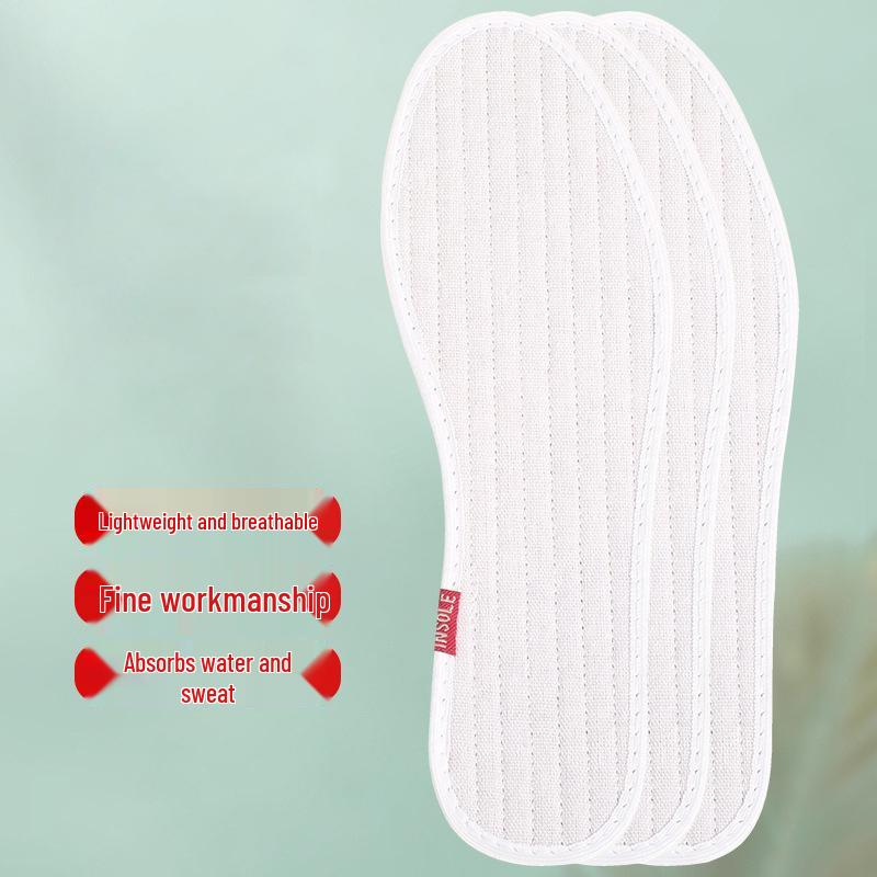Breathable Linen Insoles for Men & Women - Sweat-Absorbing, Soft, Comfortable Canvas Sole