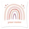 Rainbow Print Custom Cushion Cover Adult Children Personalized Name Customize Pillowcase Home Housewarming Birthday Gifts