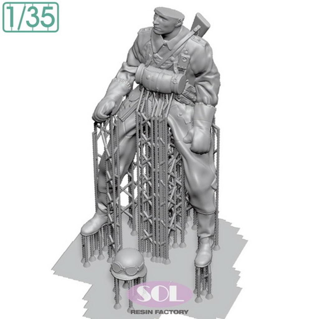 Sol Modell Zweiter Weltkrieg Deutscher Feld-Militärpolizist auf einem KS750 Militärmotorrad Sol 3D-Drucker-Bausatz MM901 1/35 (für Modelle) (Menschen)