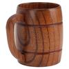 Wooden Beer Mug with Handle 300ml Prevent Scald Carved Drinkware Wood Drinking Cup for Tea Milk Beer Kitchen Home Bar