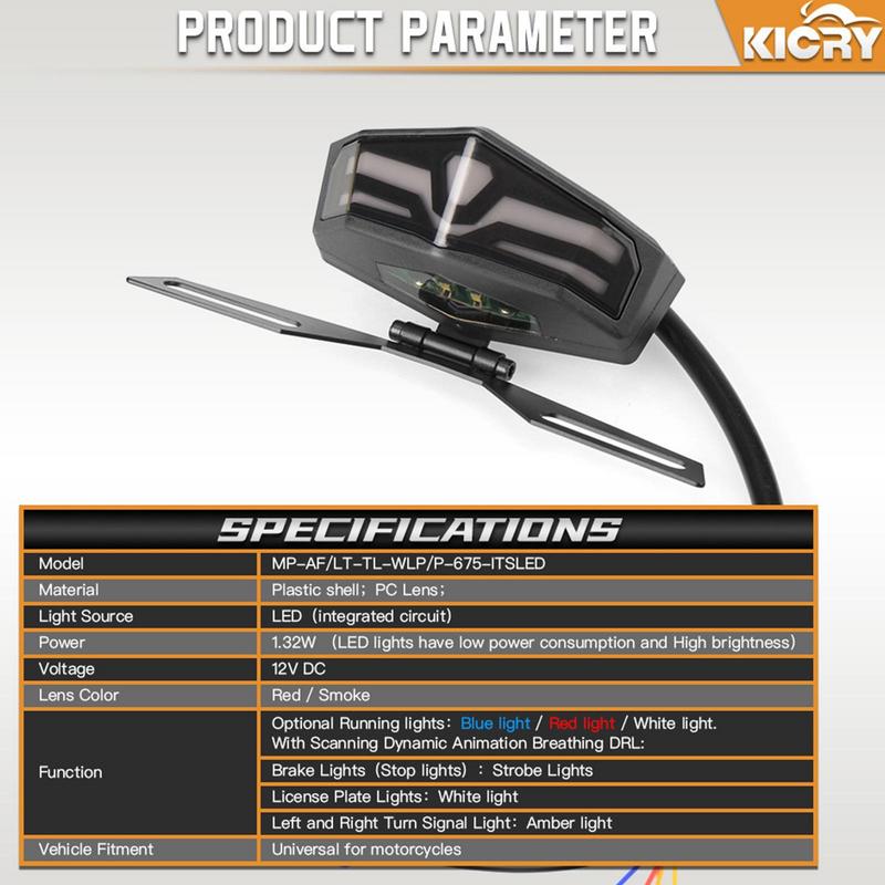 Motorcycle Tail Light Turn Signal Universal Brake Stop Rear Light LED Rear Motorcycle Lights Brake Stop Light For Motorcycle