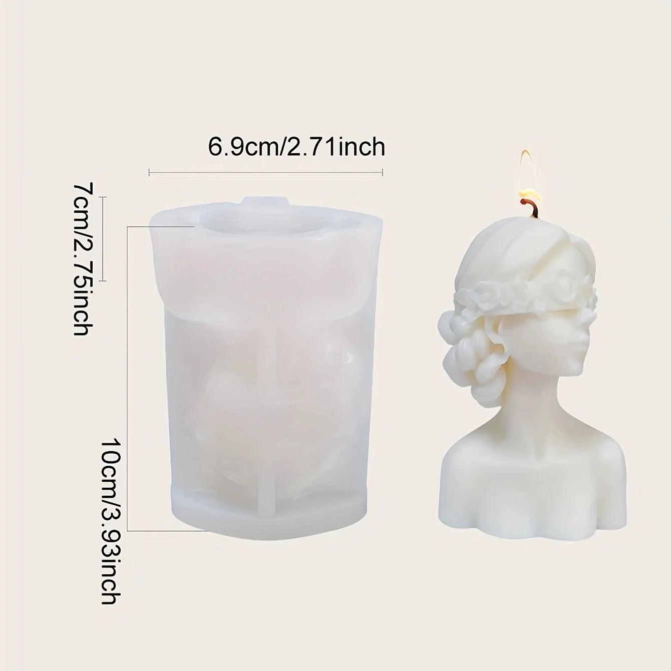 

1pc-3D Candle Silicone Mold Closed Eye Girl Cover Eyes Girl Mold DIY Plaster Statue Mold Aromatherapy Candle Lamp Candlesticks чистый