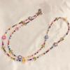 Long Colorful Tulip Flower Beaded Phone Strap Bag Chain Pendant for Girls
