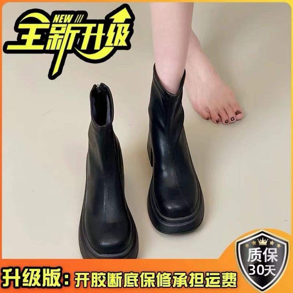 Fashion Small Korean Version of Fashion Boots Women's 2025 Autumn and Winter New Thick Heel Martin Boots and Temperament Small Short Boots