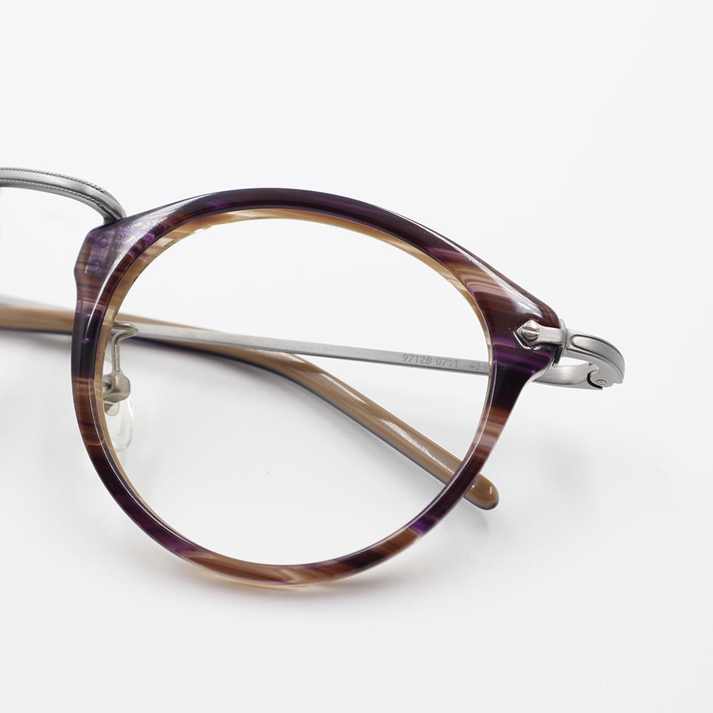 Alloaiweeo [Alo:Ctzen] Venezia Classic Combination Eyeglass Frame Ci9712B 0711G Purple Beige/Silver
