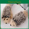 Cozy Women Girls Warm Cartoon Hedgehog Gloves Soft Knitted Winter Mittens