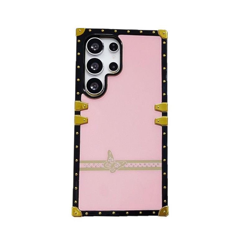 Suitable for Samsung S25 Ultra Mobile Phone Case Light Luxury Feng Shui Rhinestone Butterfly with Hanging Chain New S24 Protective Case