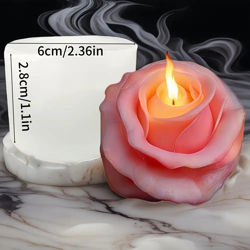 

1 Piece Candle Mold, Elegant Pink Rose Silicone Mold - 3D Floral Design Suitable for DIY Scented Candles,nd Thanksgiving Celebrations. | Realistic