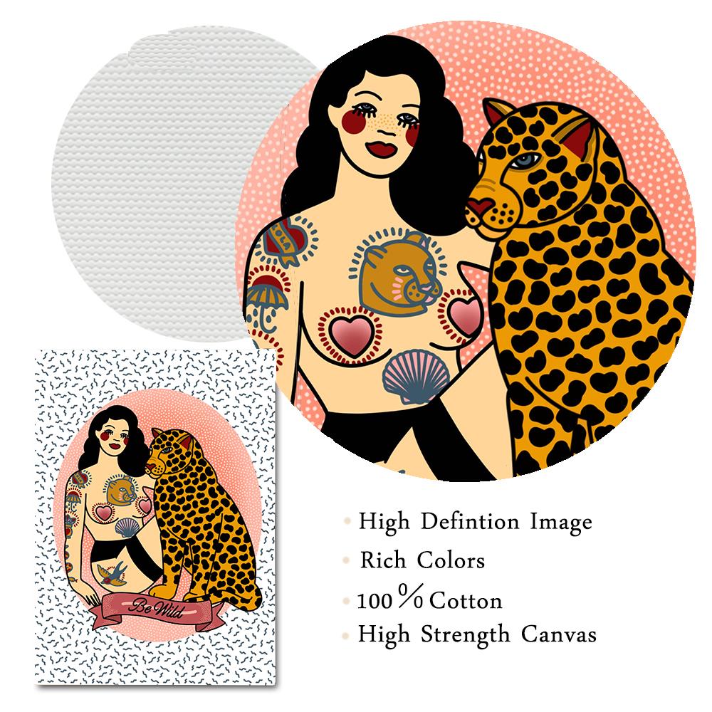 Abstract Leopard Pink Sexy Girl Bodies Wall Art Canvas Painting Nordic Posters Prints Pictures for Living Room Home Decoration