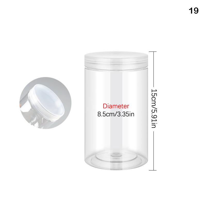 Plastic Packing Bottle Pet Clear Empty Seal Bottle Circular Bucket Storage Biscuit Jar Food Grade Sealed Cans Tank Container