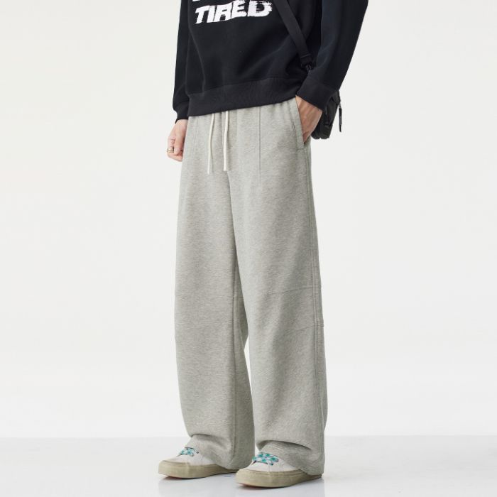 American trendy brand versatile elastic waist scimitar design sweatpants men's trend loose wide-leg sports casual long pants