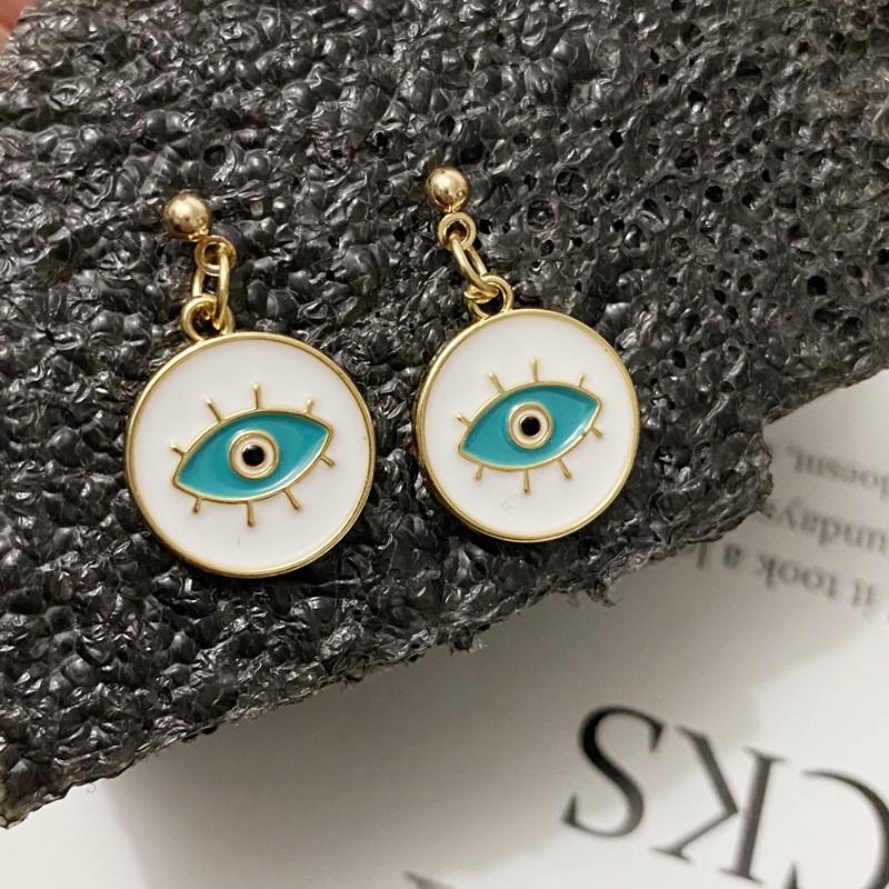 1PC Enamel Evil Eyes Pendant Necklace For Womens Zircon Big Turkish Eye Chains Choker Necklaces Clavicel Chains Lucky Zircon