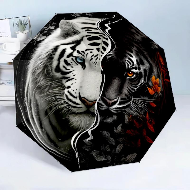 Lion Zodiac Symbolism 8-Frame for Travel, camping, Casual Lightweight Portable Umbrella, Essential for every family Holidays Birthday Gift