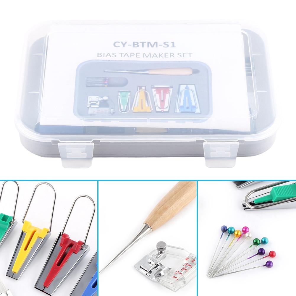 Fabric Binding Sew Multifunction Sewing Bias Tape Maker Set DIY Patchwork Craft Making Tool