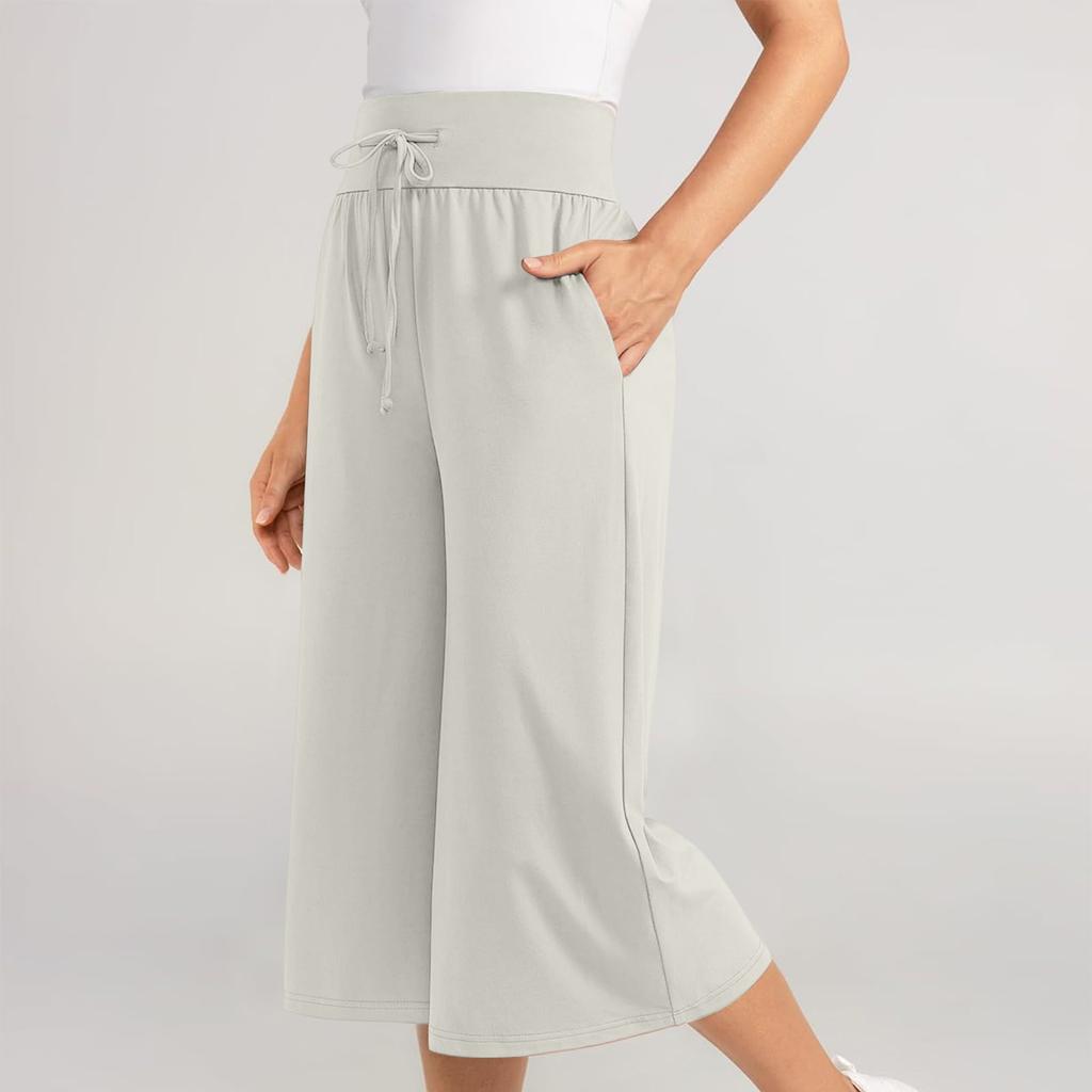 Women's Color Loose And Comfortable Elastic Waist Tie Pants