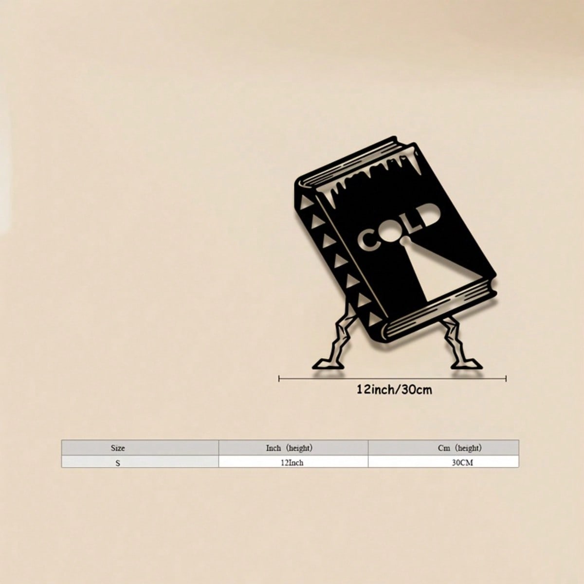 

Gothic Style Metal Wall Sculpture with Shelf, 2D Cold Forged Iron Decor for Living Room Office Cafe Bar різнокольоровий