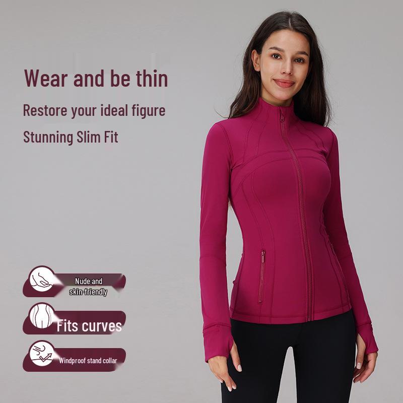 

Women s Slim Fit Long Sleeve Zipper Yoga Jacket XS