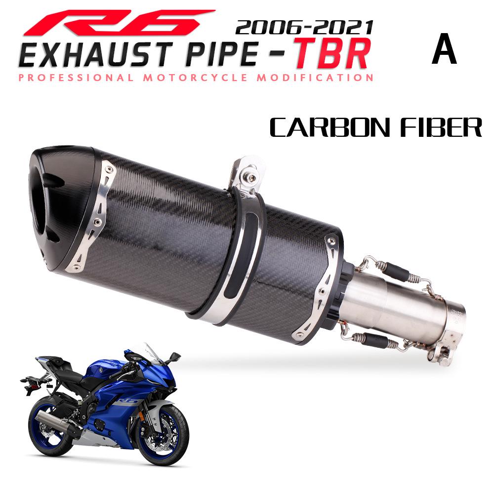 Genuine Carbon Fiber Mid-Pipe for Yamaha YZF-R6 (2006-2021), Direct Bolt-On Modification