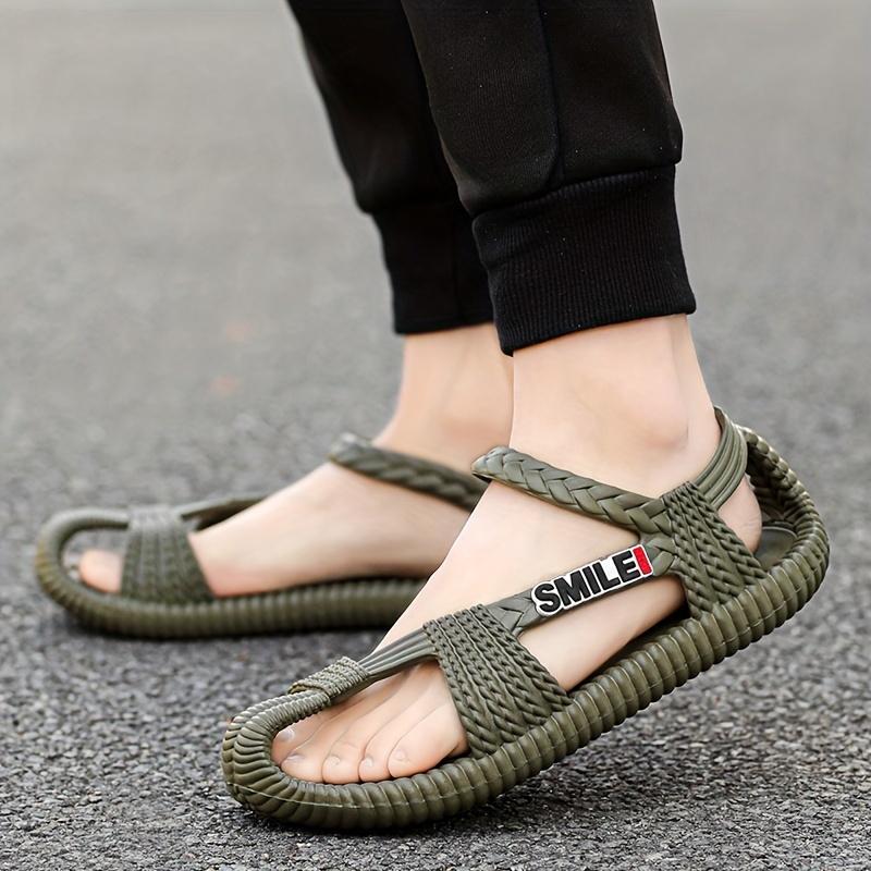 

Vintage Inspired Women s Flat Sandals Solid Color EVA Material Roman Ethnic Styles for Beach and Streetwear 45 зелёный