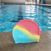 Wrinkle Free Waterproof Bathing Cap Elastic Swim Headgear Unisex Adult Silicone Swim Cap  Men Women