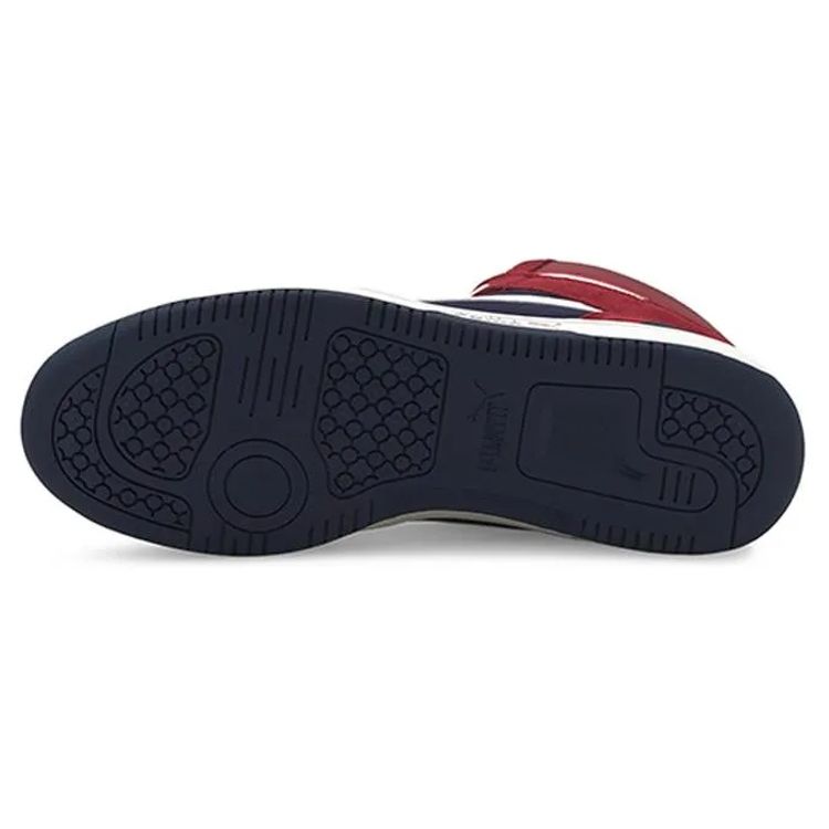 Puma Rebound Layup Sd Vrstvená kůže Casual Vysoké tenisky Unisex tenisky Tmavě modrá Bílá 370219-04
