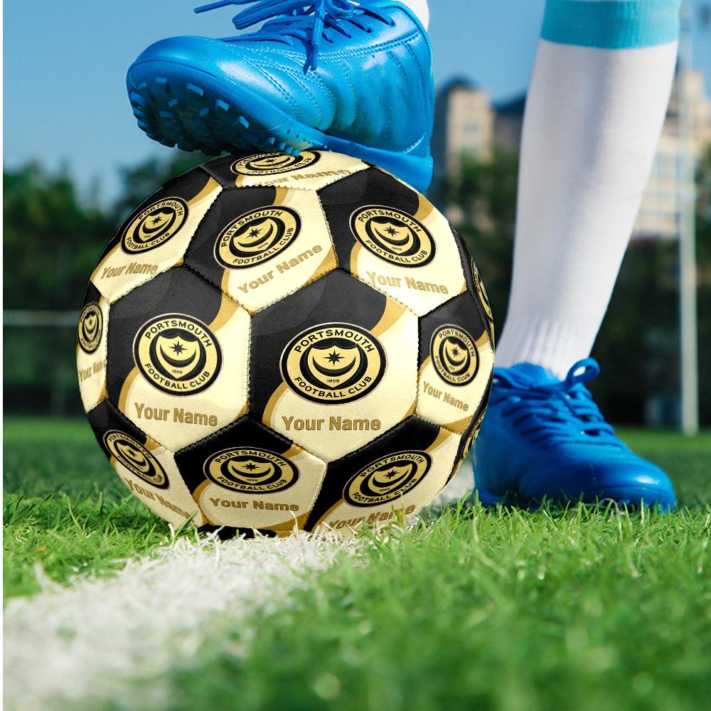 Portsmouth FC Fashion Size 5 Football Wearproof Non‑Slip Soccer Ball For Sports Training Entertainment Use