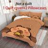 Cute Capybara Bedding Set 3D Printing 2-3 Piece Set (No Core) Duvet Cover Set Gift Bedroom Home Decor Textile For Kids Cute Gift