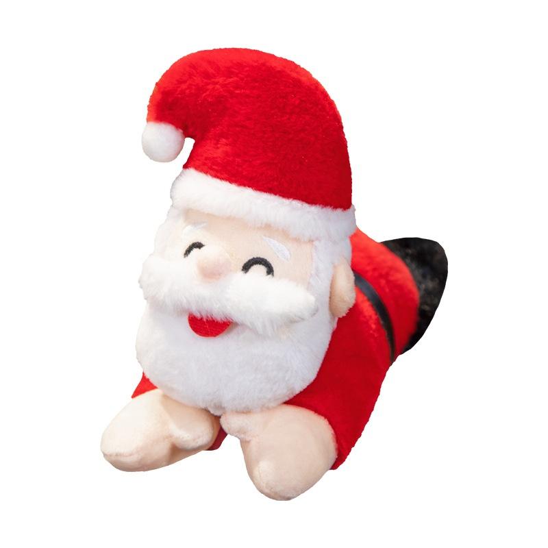 Cute Christmas Santa Claus Plush Doll Toy With Wrist Paddle Bracelet For Children 25cm Height
