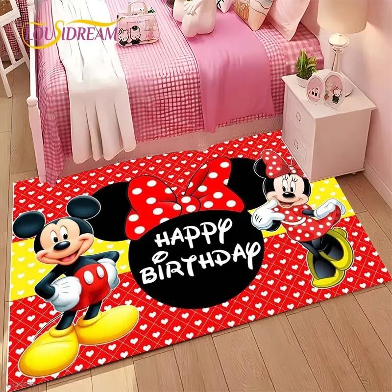 Kawaii Mickey Minie Mouse Caroon Cute Carpet for Living Room Bedroom Rugs Kitchen Door Un-slip Floor Mats Alfombra Birthday gift