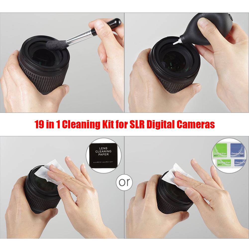 19pcs Camera Cleaner Kit DSLR Lens Digital Camera Cleaning Cloth Kits Cleaner Lens Accessories for Mobile PC