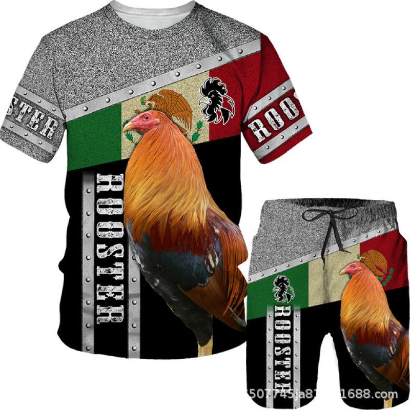 მამაკაცის შორტები მაისური კომპლექტი კოსტიუმები გრაფიკული ოპტიკური ილუზია ტანსაცმელი გარე ყოველდღიური მოკლე სახელოები 2 ცალი დიზაინერი შემთხვევითი