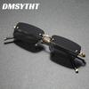 Non-polarized Square Vintage Sunglasses Women  Square Colorful Classic Casual Frameless Rimless Men Sun Glasses