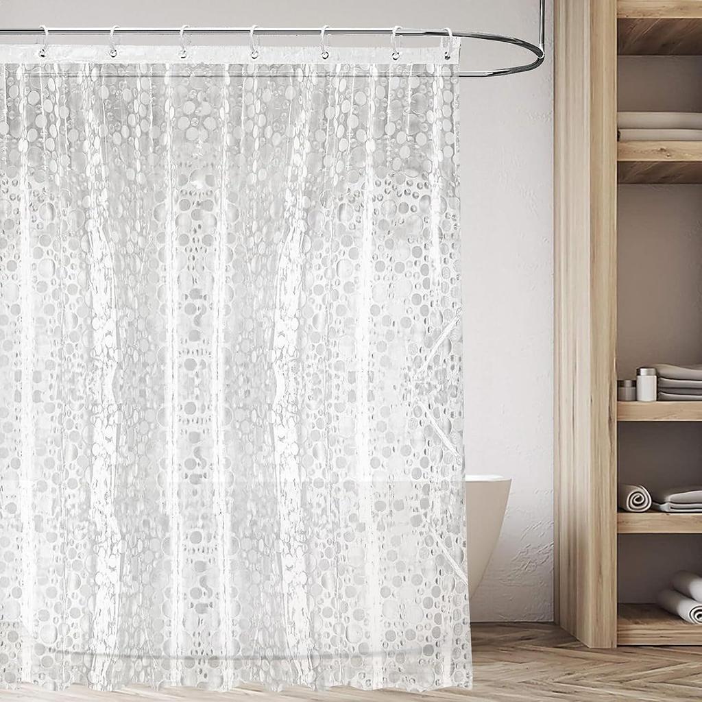 PEVA Waterproof Shower Curtain - Thickened, No-Punch, Simple Partition for Bathroom or Dormitory