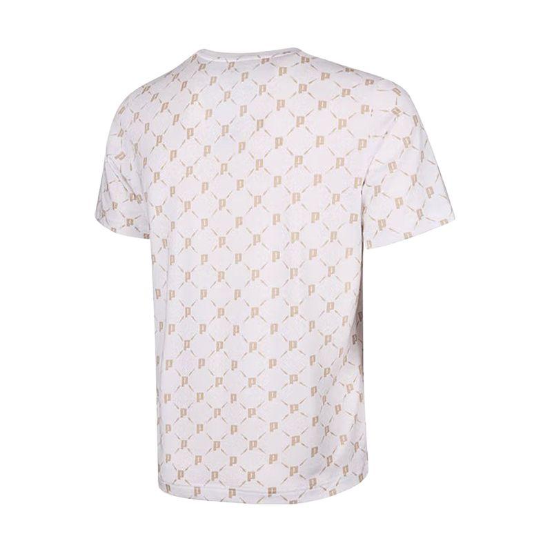 Puma Ss25 Brand Logo Letter All Over Print Round Neck Short Sleeve T-Shirt Unisex T-Shirt Ivory 689272-02