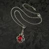 New Gothic Red Quartz Crystal Pendant Necklace for Women Vampire Style Engagement Jewelry Punk Vintage Jewelry Luxury 2026